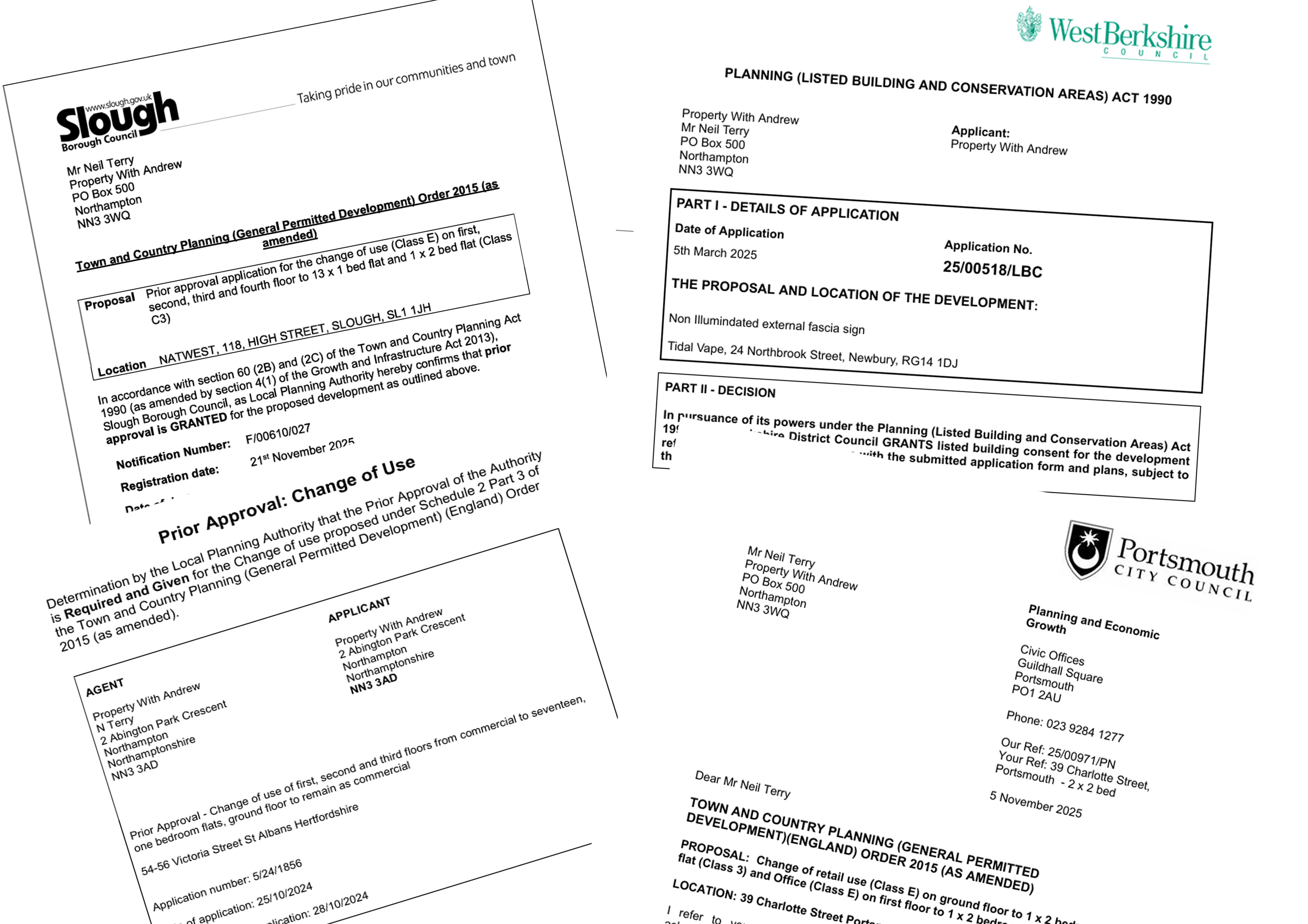 Prior approval decision notices granted by Local Planning Authorities